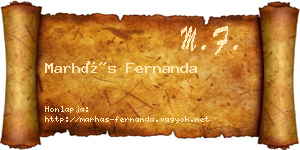 Marhás Fernanda névjegykártya